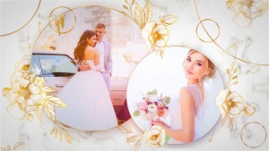 Golden Wedding Slideshow Circles and Flowers