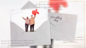 Romantic slideshow flying letters