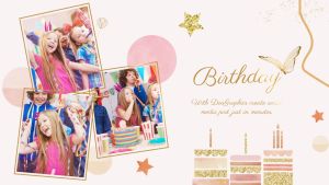 Birthday Slideshow Gold butterfly videohive