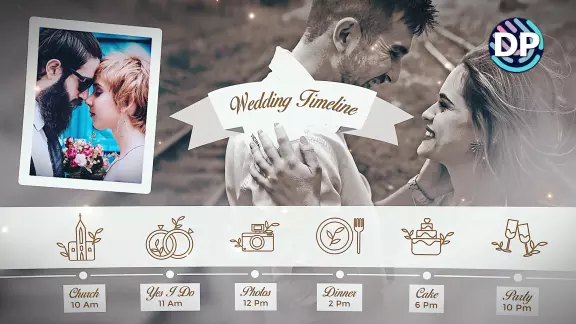 Wedding invitation with horizontal and vertical slideshow effects in After Effects